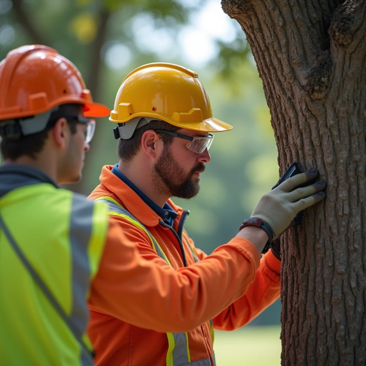 Arborist evaluating tree condition for Do You Need a Permit to Remove a Tree in San Antonio?