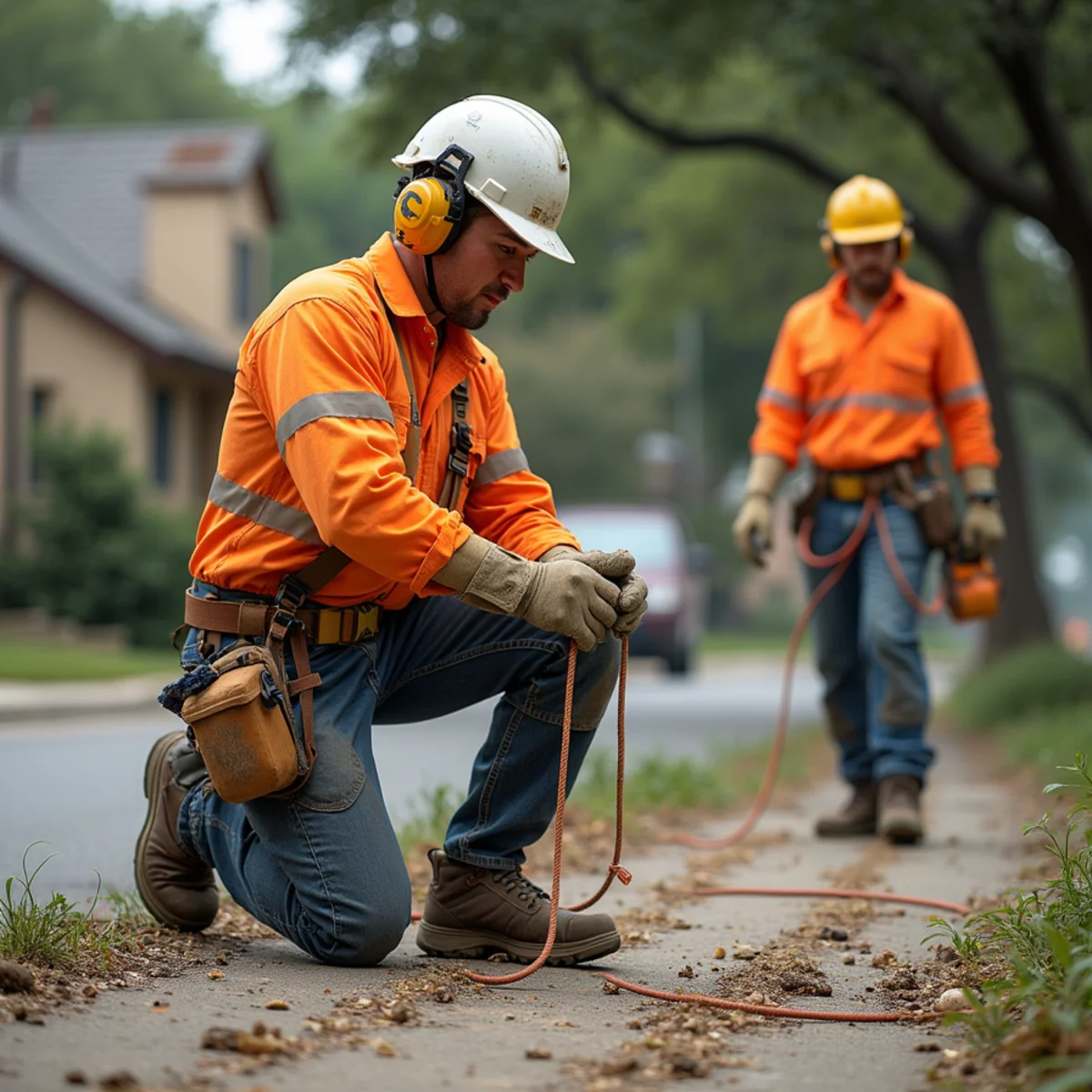 Safety protocols and rigging during Sidewalk, Street and Sign Clearance: Tree Code Basics for San Antonio Properties
