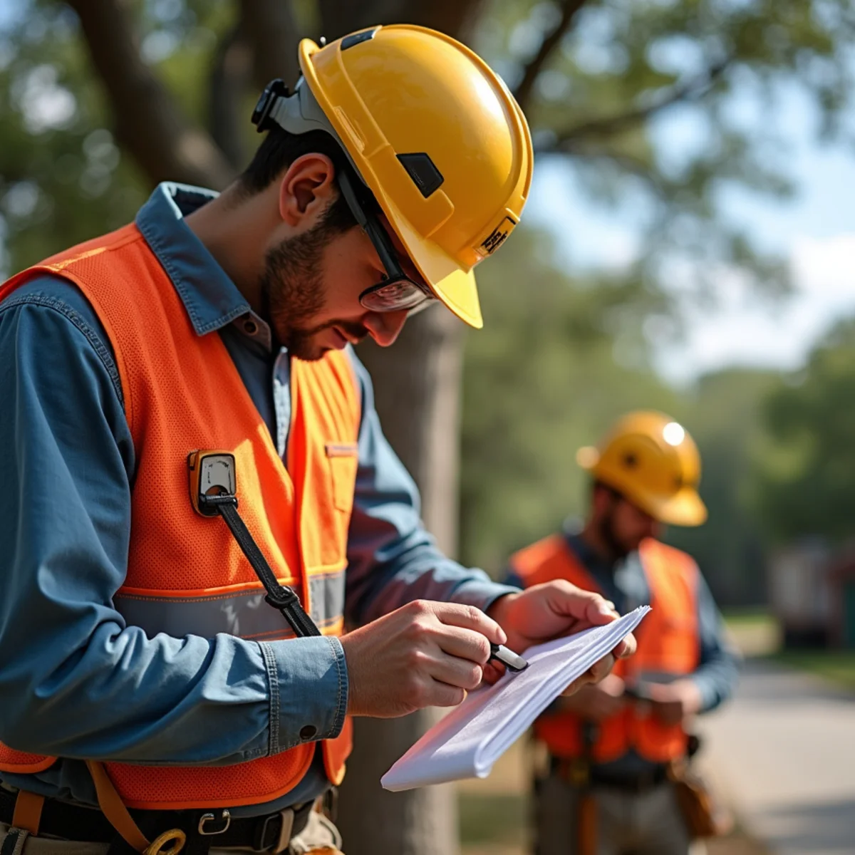Arborist evaluating tree condition for Tree Limb on a Power Line: CPS Energy vs. a Tree Crew