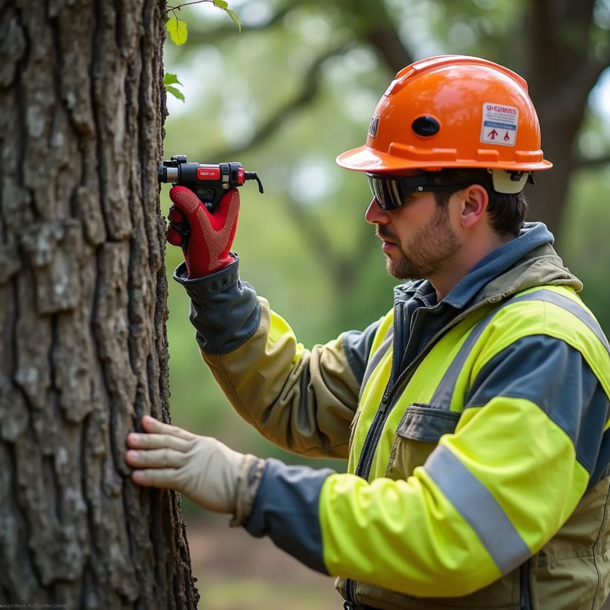 Arborist evaluating tree condition for When to Trim Live Oaks in San Antonio (and When Not To)