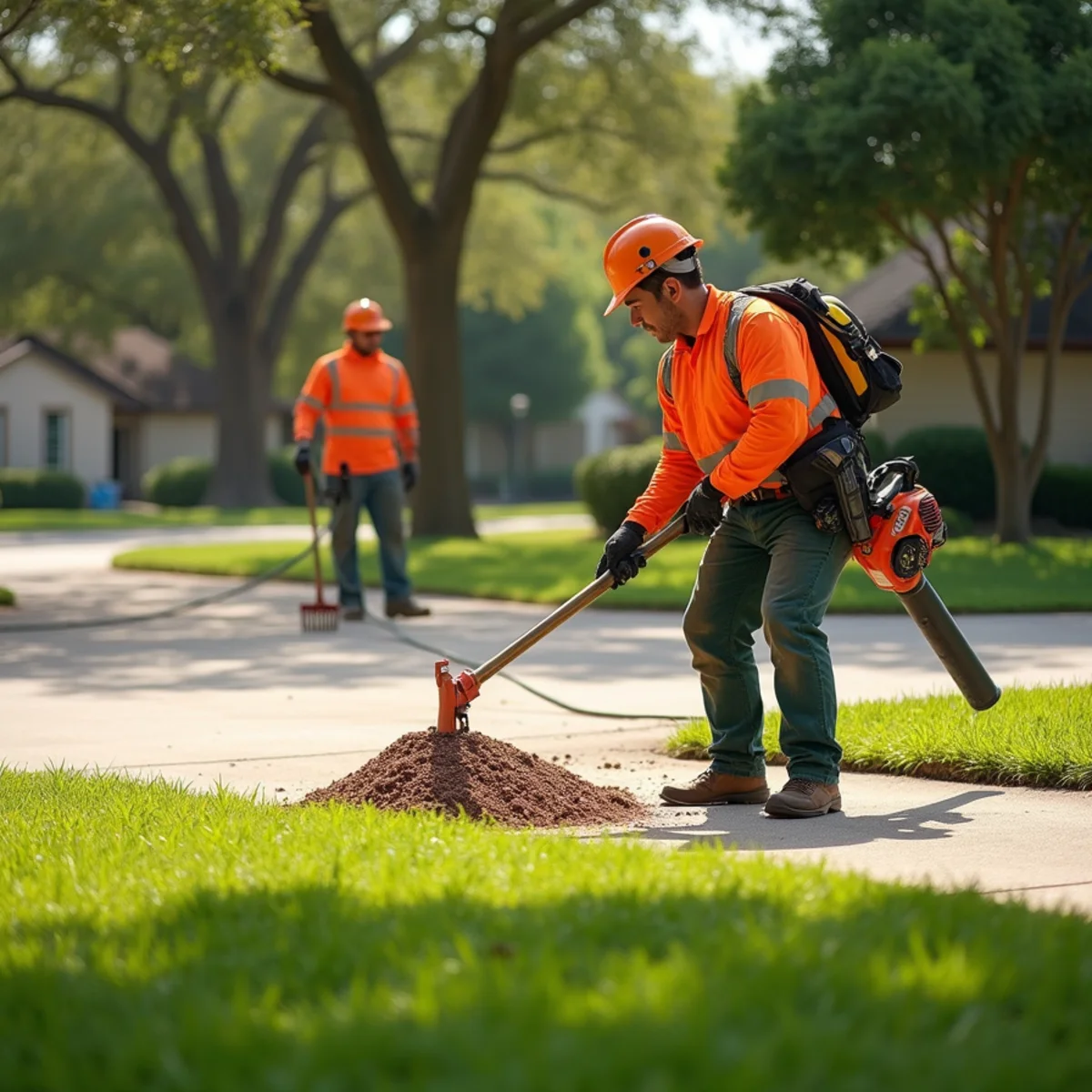 Complete lawn raking and debris haul-off following 24/7 Emergency Tree Service