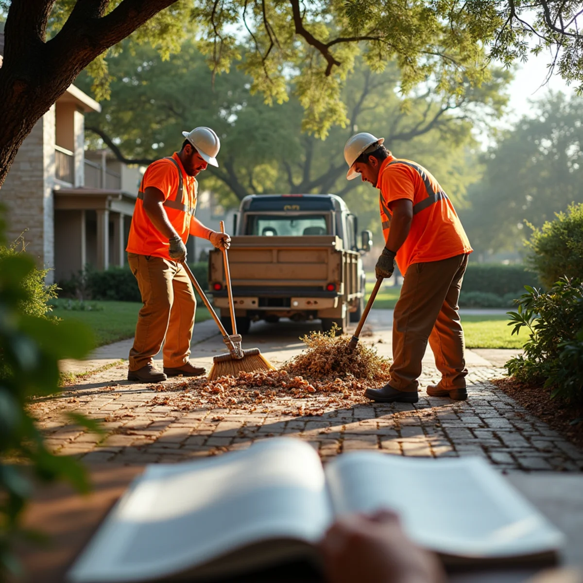 Comprehensive lawn raking, fine twig collection, and debris haul-off in Balcones Heights