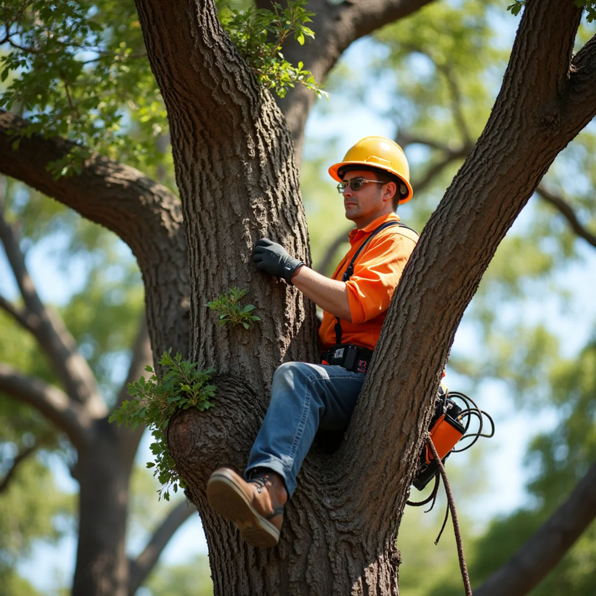 Live oak tree trimming and canopy thinning in Elmendorf
