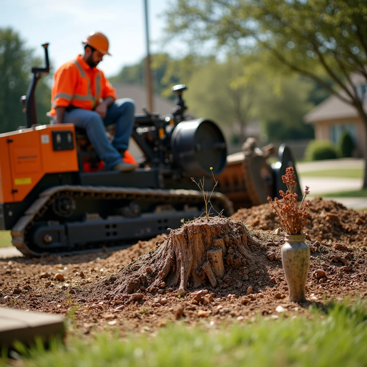 Commercial stump grinding equipment in Elmendorf