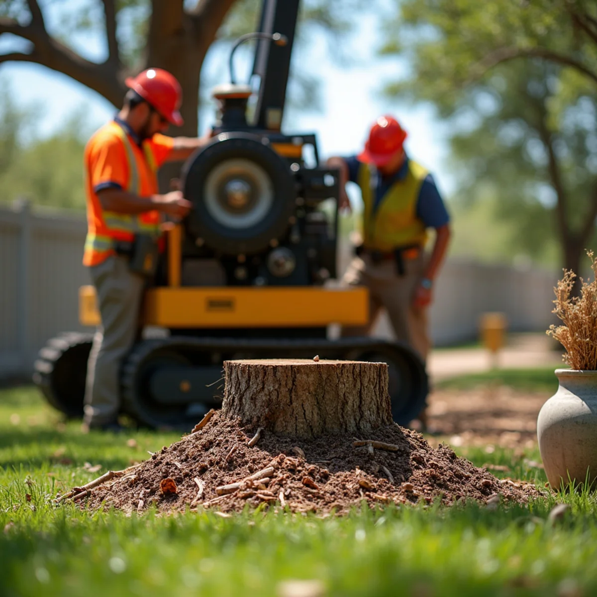 Commercial stump grinding equipment in Helotes