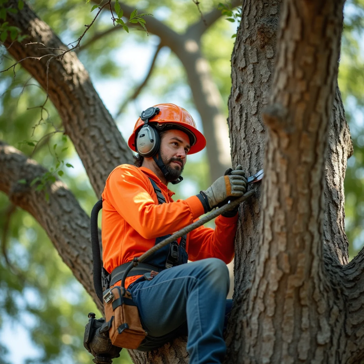 Live oak tree trimming and canopy thinning in Hill Country Village