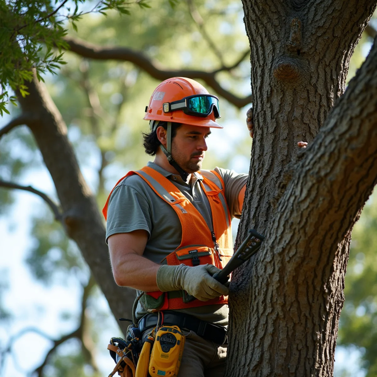 Live oak tree trimming and canopy thinning in Hollywood Park