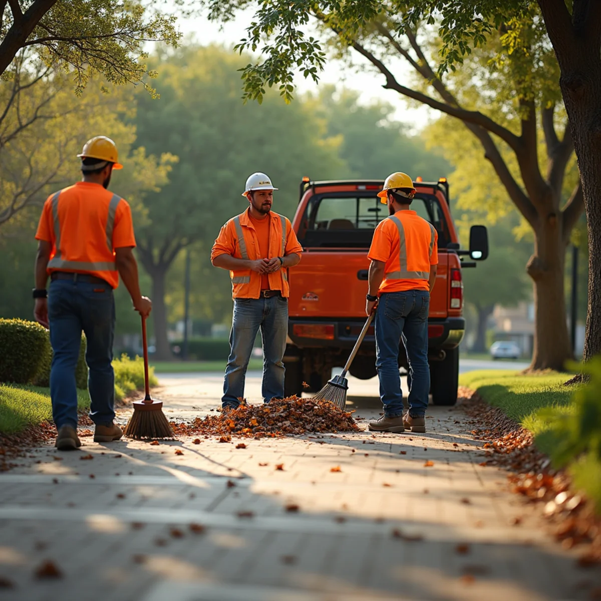 Comprehensive lawn raking, fine twig collection, and debris haul-off in Hollywood Park