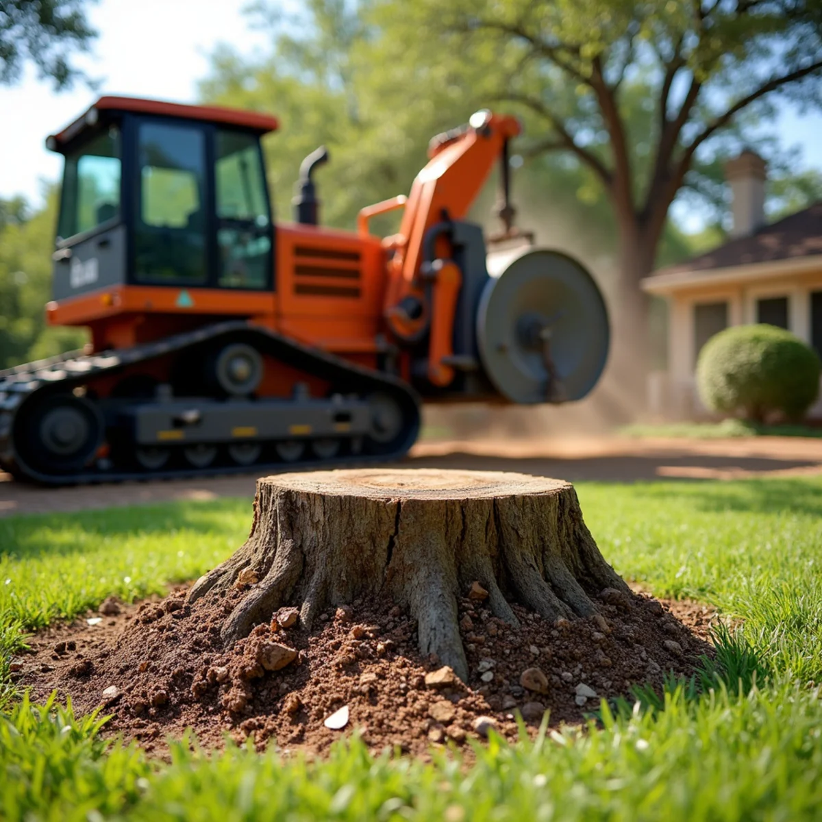 Commercial stump grinding equipment in Kirby