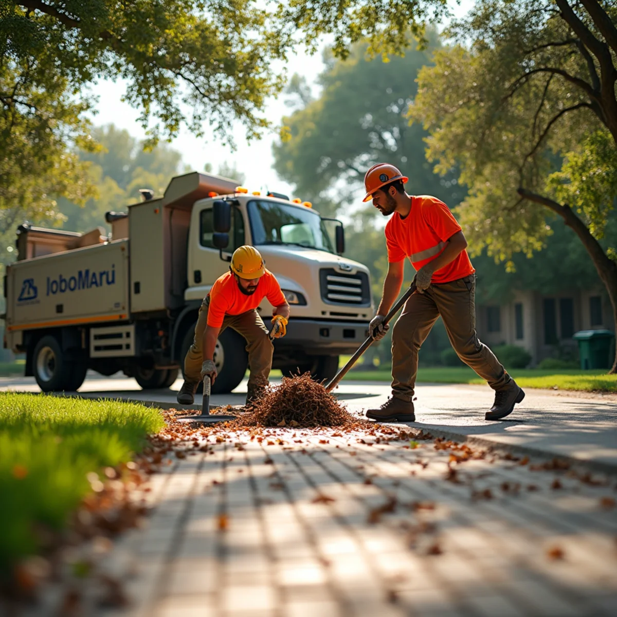 Comprehensive lawn raking, fine twig collection, and debris haul-off in Leon Valley