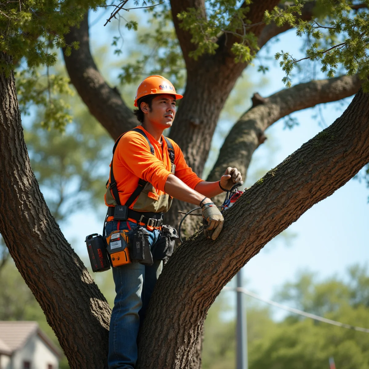 Live oak tree trimming and canopy thinning in McQueeney