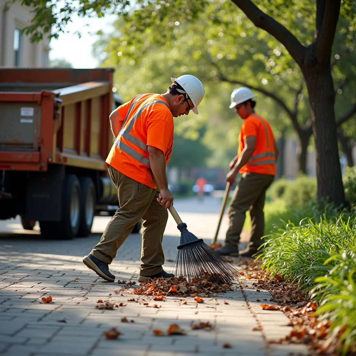 Comprehensive lawn raking, fine twig collection, and debris haul-off in Olmos Park