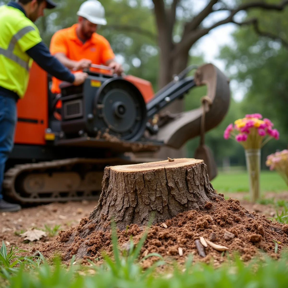 Commercial stump grinding equipment in Seguin