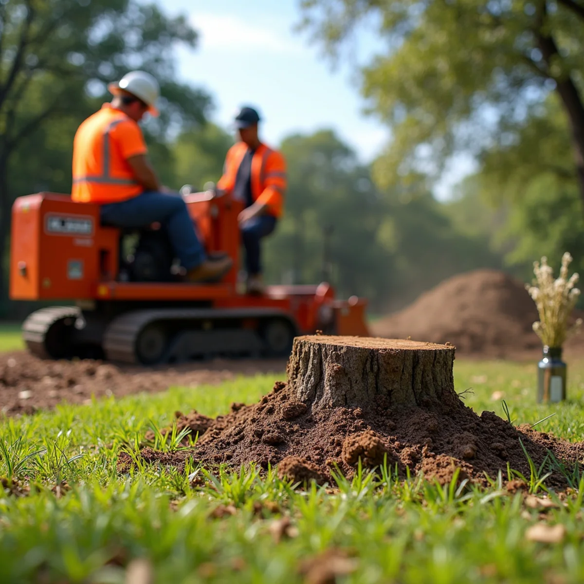 Commercial stump grinding equipment in Selma