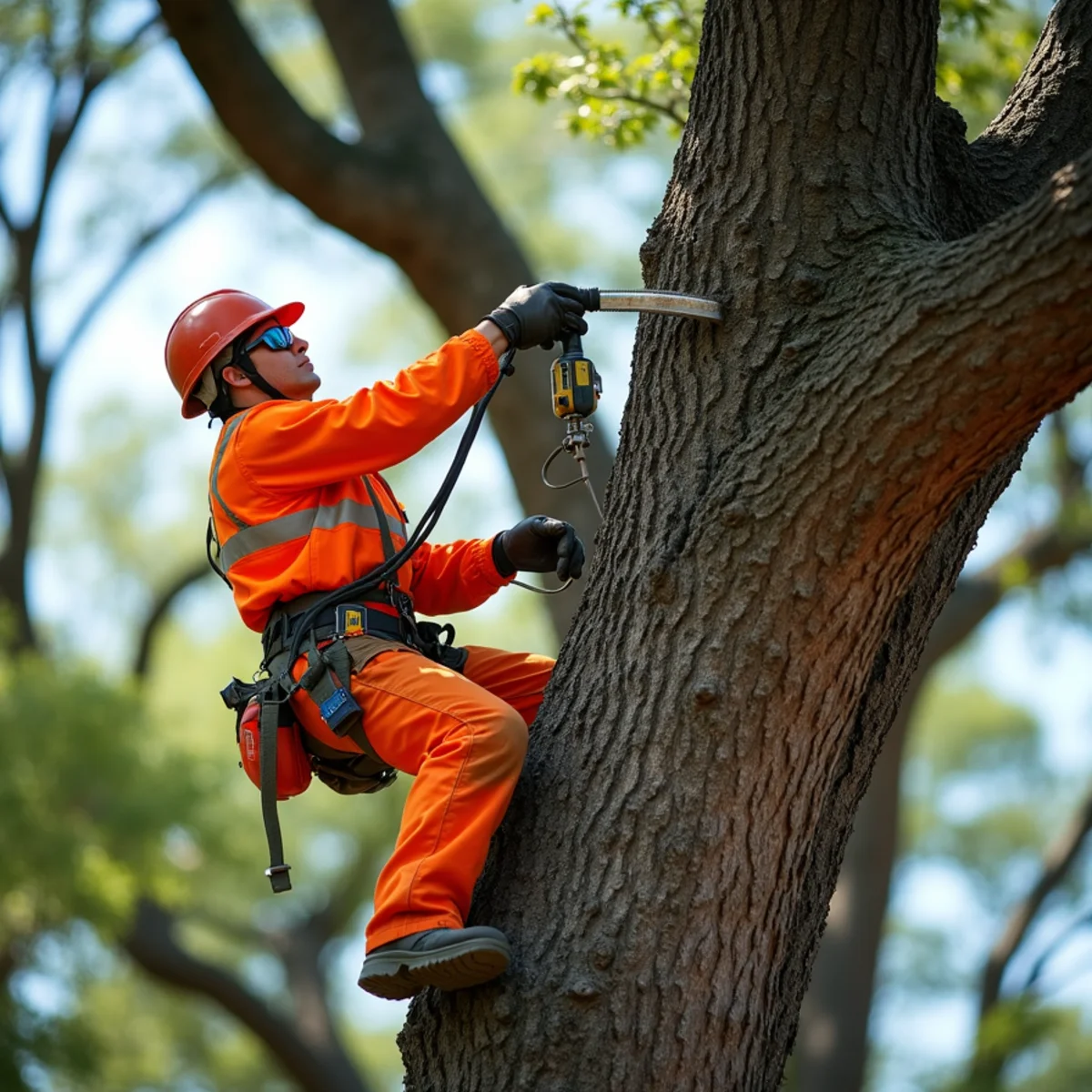 Live oak tree trimming and canopy thinning in Von Ormy