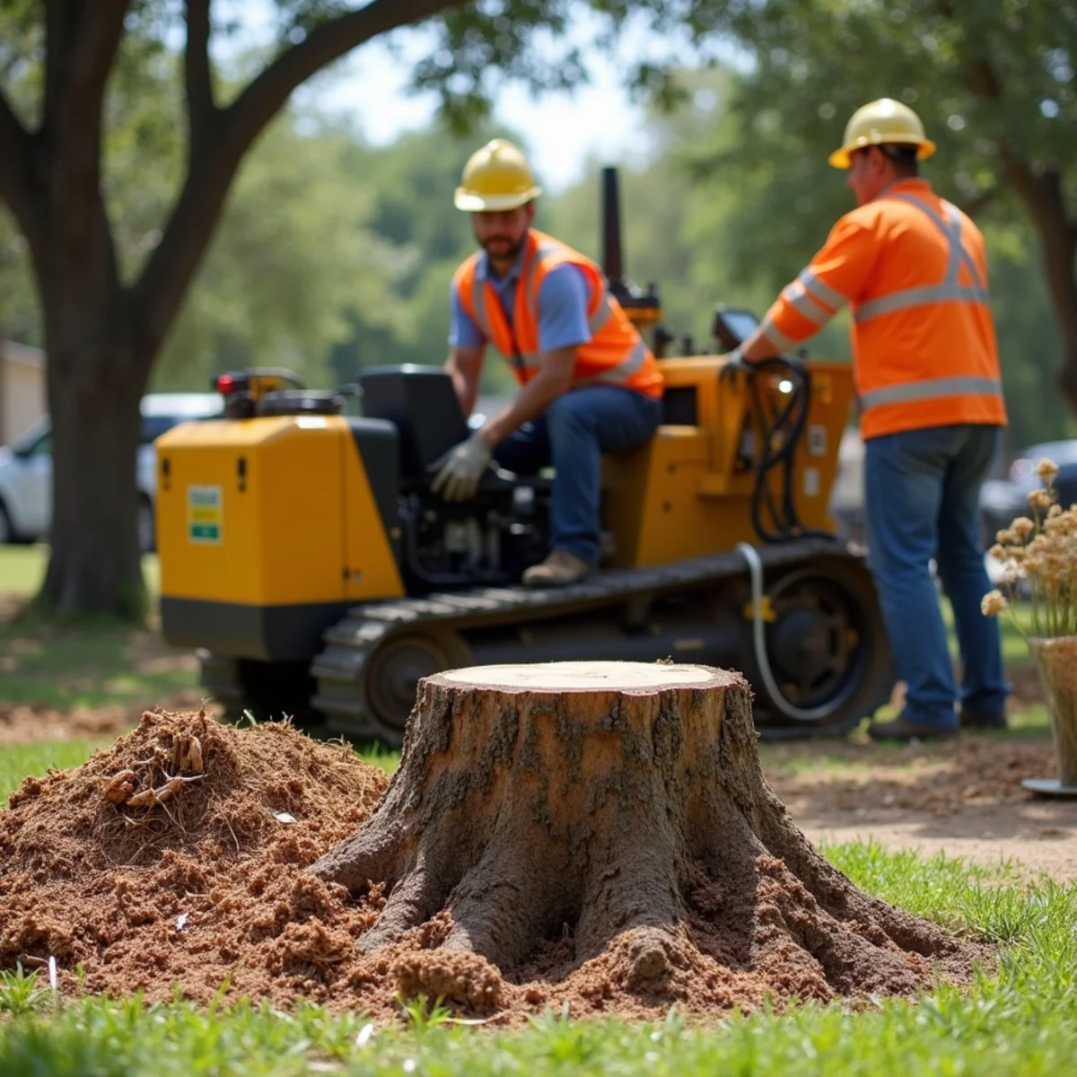 Commercial stump grinding equipment in Windcrest