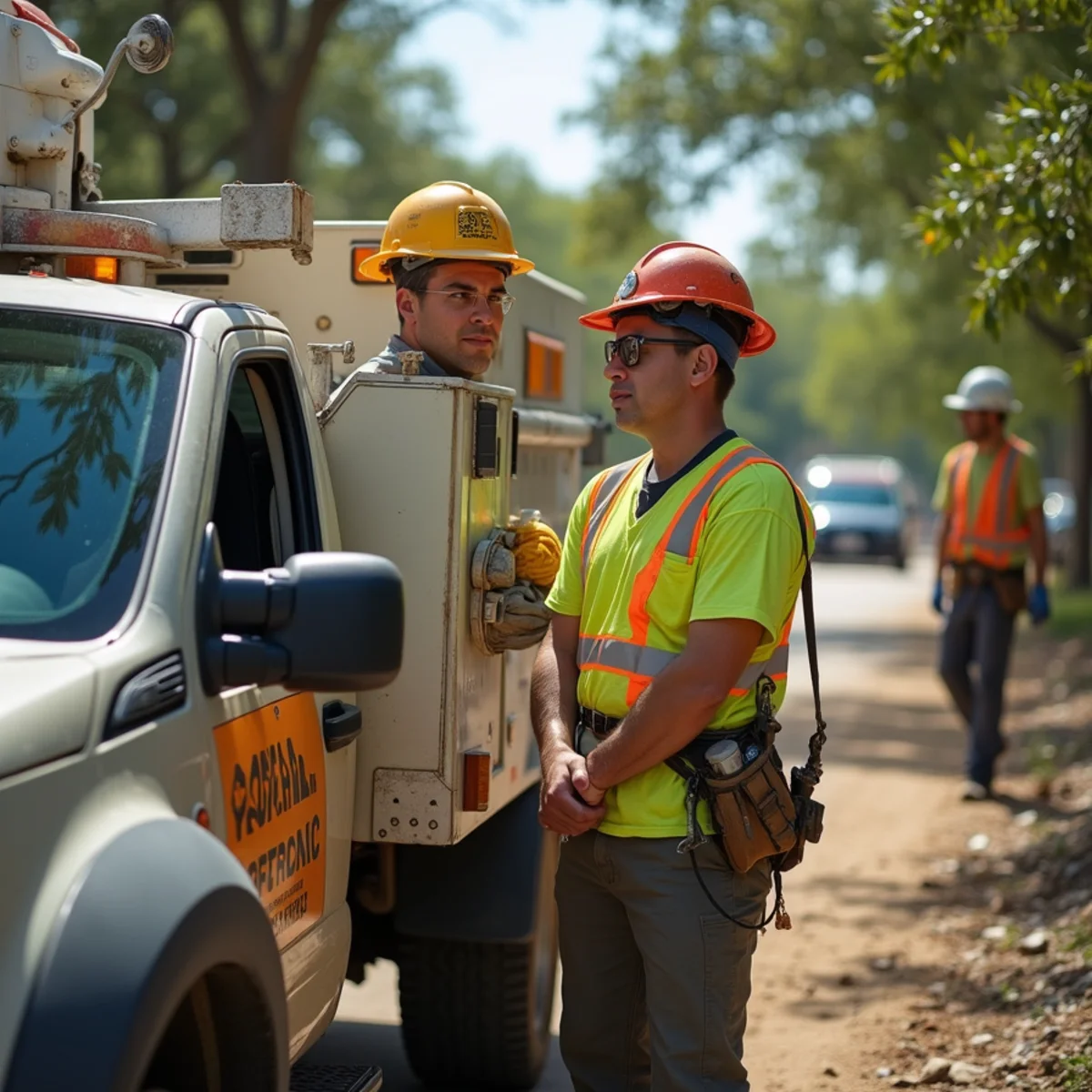 San Antonio tree service mobile dispatch truck preparing for field deployment